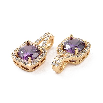 Латунные микро проложить кубического циркония подвески KK-E068-VC428-1