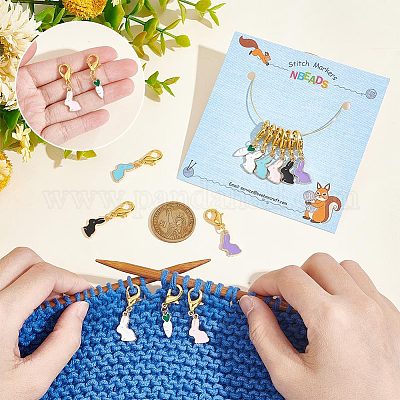 Подвесные маркеры петель с замком из сплава эмали HJEW-AB00125-1