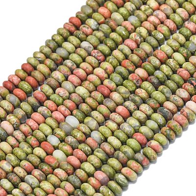 Природные Unakite бисер нитей G-P575-A12-4x2mm-01-1