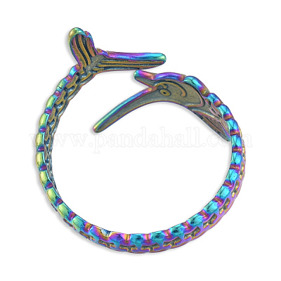 Ионное покрытие(ip) 201 нержавеющая сталь fishbone wrap открытое кольцо-манжета для женщин&nbsp;RJEW-N038-101M-1