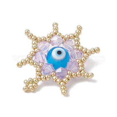 Подвески-звезды из стеклянных бусин PALLOY-MZ00624-02-1