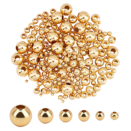 UNICRAFTALE 6 Sizes about 210pcs 2/3/4/5/6/8mm Golden Round Spacer Beads Stainless Steel Loose Beads Beads Spacers Finding Metal Spacers for DIY Bracelet Necklace Jewelry Making STAS-UN0012-45-1