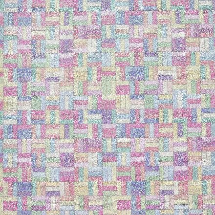 模造革生地  自己粘着性の布地  衣類用アクセサリー  幾何学的模様  カラフル  30~30.7x19.5~20x0.05cm DIY-WH0157-64B-02-1