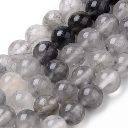 Chapelets de perle en quartz nuageux naturel G-Q462-68-8mm-1
