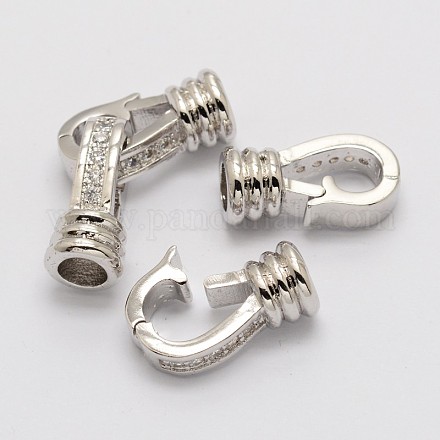 Brass Micro Pave Cubic Zirconia Fold Over Clasps ZIRC-P012-01P-FF-1