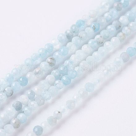 Chapelets de perles en aigue-marine naturelle G-J376-22A-2mm-1