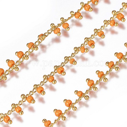 Chaînes avec perles rocailles manuelles CHC-N016-06B-1