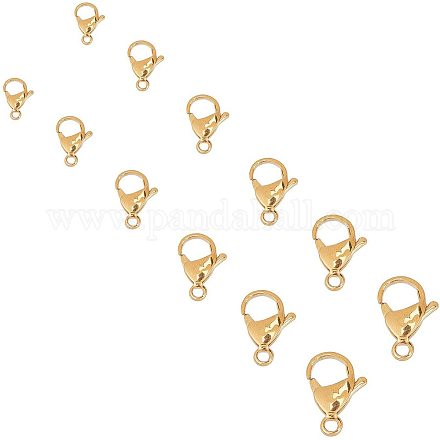 UNICRAFTALE 48pcs 6 Sizes Lobster Claw Clasps Manual Polishing Locking Clasp Stainless Steel Lobster Claw Clasps Fastener End Clasp Metal Clasps for Jewelery Making Necklaces Bracelets STAS-UN0004-27G-1