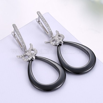 Trendy Sterling Silver Hoop Earrings EJEW-BB29994-A-1