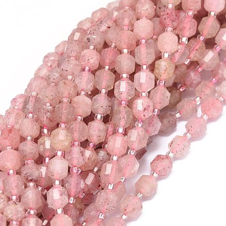 Chapelets de perles aux fraises en quartz naturel G-O201B-59A-1
