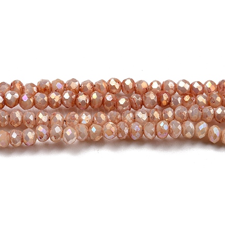 Непрозрачная выпечка окрашенные стеклянные бусы пряди DGLA-F002-03F-1