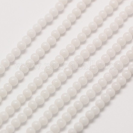 Opaque Glass Round Beads Strands G-A130-2mm-01-1