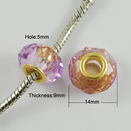 Glass European Beads GPDL-Q008-3-1