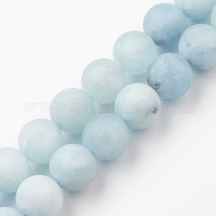 Chapelets de perles en aigue-marine naturelle G-G945-07-9mm-1