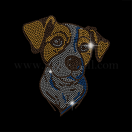 ガラスホットフィックスラインストーン  アップリケの鉄  マスクと衣装のアクセサリー  洋服用  バッグ  パンツ  犬  297x210mm DIY-WH0303-263-1