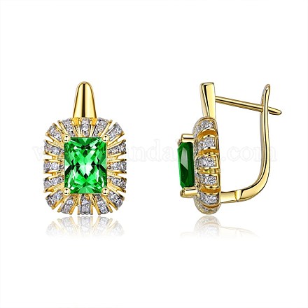 Brass Micro Pave Cubic Zirconia Hoop Earring EJEW-BB36372-1