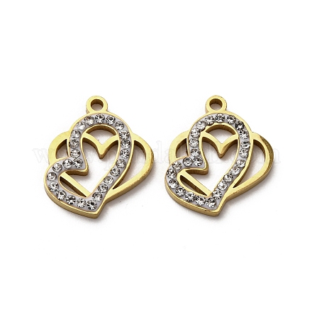 Подвески из нержавеющей стали 304 со стразами из глины STAS-P406-17D-G-1