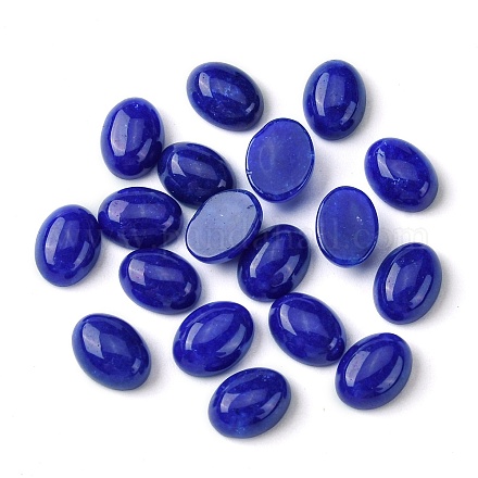 天然石ホワイトジェイドカボション  オーバル  染め  ブルー  8~8.5x6~6.5x2.5~3.5mm G-A094-01B-23-1