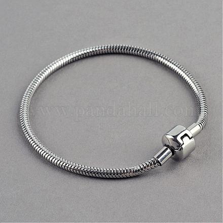 304 Stainless Steel European Style Bracelets BJEW-R062-01-1