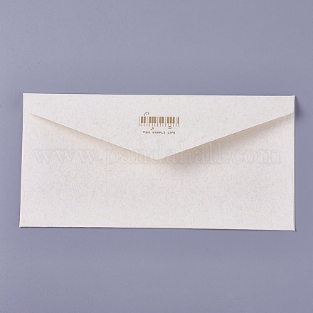 ビンテージレトロゴールドホイル洋風紙封筒  ピアノ  乳白色  22x10.9cm BT-TAC0002-B01-1