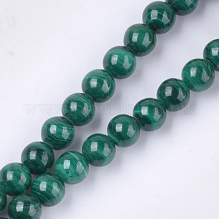 Chapelets de perles en malachite naturelle G-S333-6mm-028-1