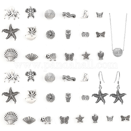 108 шт. 18 стиля тибетских бусин из цинкового сплава FIND-CA0006-43-1