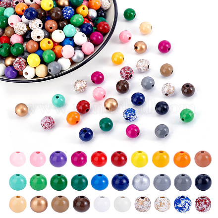 360шт 30 цвета деревянные европейские бусины WOOD-PH0003-32-1