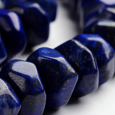 Faceted Rondelle Dyed & Natural Lapis Lazuli Gemstone Bead Strands G-J332-C06-1