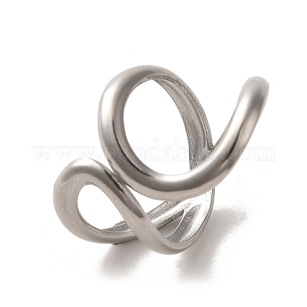 304 anillo de puño abierto de acero inoxidable RJEW-C068-05F-P-1