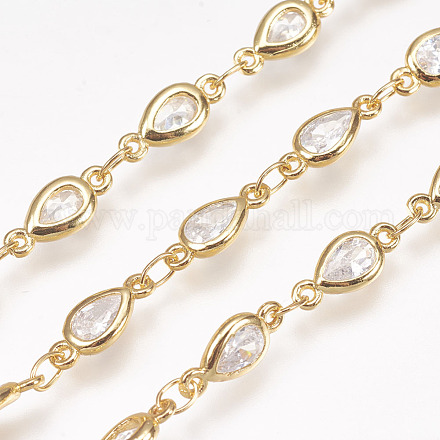 Handgemachte Perlenketten aus Zirkonia ZIRC-F080-19G-1