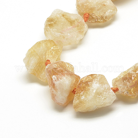 Chapelets de perles de citrine naturelle G-R421-11-1