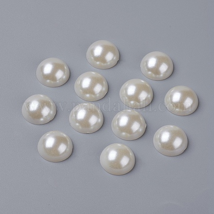 Half Round Domed Imitated Pearl Acrylic Cabochons OACR-H001-9-1