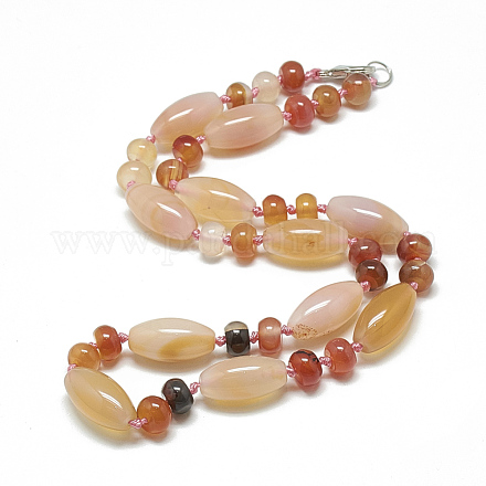 Colliers de perles naturelles cornaline NJEW-S388-18-1
