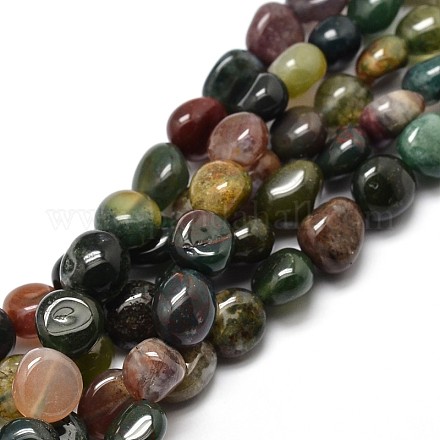 Natural Indian Agate Nuggets Beads Strands G-J335-02-1