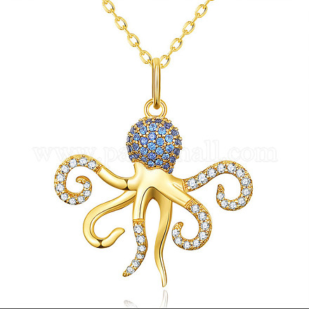 SHEGRACE Octopus 925 Sterling Silver Pendant Necklaces JN1001A-1