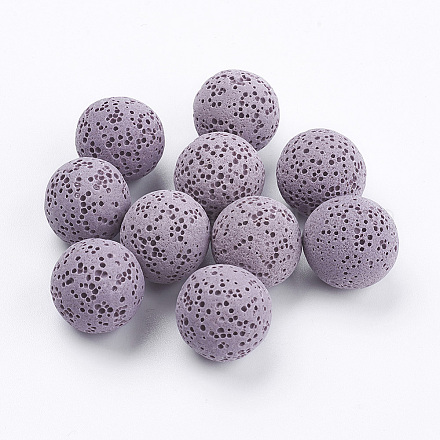 Perles de pierre de lave naturelle non cirées G-I190-16mm-B07-1