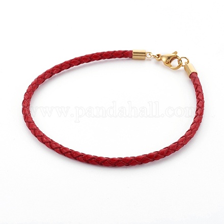 Braided Leather Cord Bracelet Making MAK-L018-04D-1