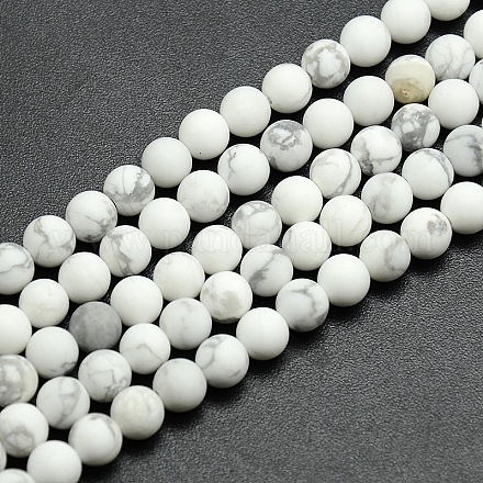 Hebras de perlas redondas esmerilado howlite G-M064-10mm-12-1