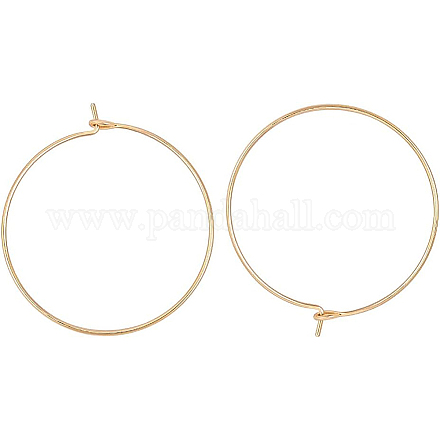 BENECREAT 30PCS 18K Real Gold Plated Hoop Earrings Findings Diameter 31mm Thickness 0.9mm Ear Hoops with Jewelry Container for DIY Jewelry Makings KK-BC0005-10G-NF-1