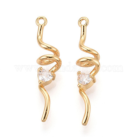 Латунные микропаве прозрачные подвески с фианитом KK-T078-01G-03-1