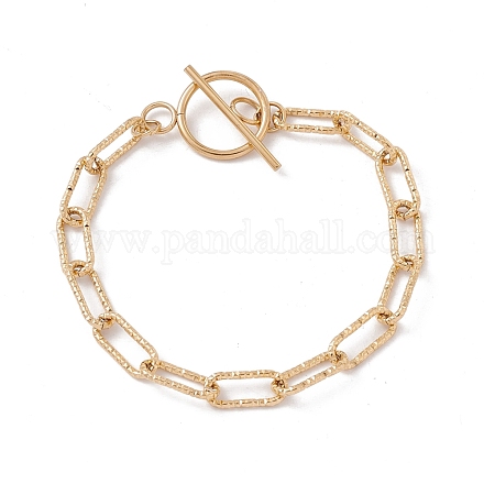 Placage ionique (ip) 304 bracelet de chaînes de trombone en acier inoxydable pour femme BJEW-H541-07G-1