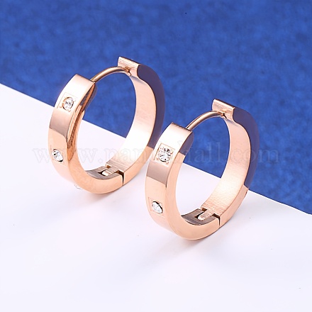 Женские серьги-кольца из нержавеющей стали с фианитами AP6099-3-1