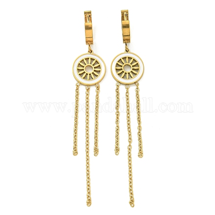 Серьги-кольца из нержавеющей стали 304 с ионным покрытием (IP) EJEW-G400-46G-1