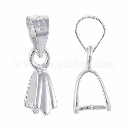Silver Color Plated Brass Ice Pick Pinch Bails X-KK-E143-S1-1