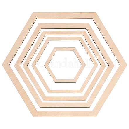 Деревянные рамы макраме WOOD-WH0042-06-1