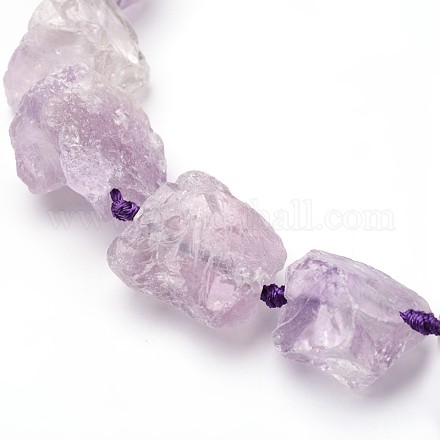 Rough Nuggets Natural Amethyst Bead Strands G-L378-04-1