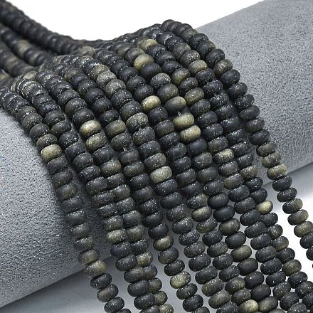 Естественный золотистый отлив обсидиан бисер пряди G-P575-A29-6x4mm-1