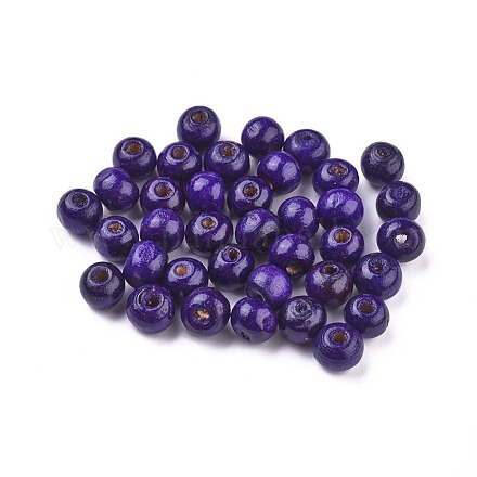 Dyed Natural Wood Beads WOOD-Q006-8mm-12-LF-1