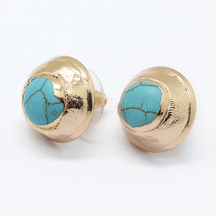 Turquoise synthétique boucles d'oreille EJEW-K070-08A-NR-1