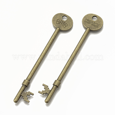 Tibetischen Stil Legierung Skelett Schlüssel groß Anhänger TIBEP-Q040-031AB-NR-1